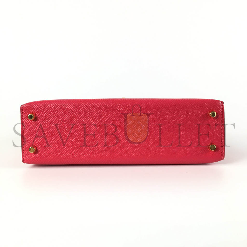 H**mes master mini kelly ii epsom pink gold buckle (19*12*5.5cm)